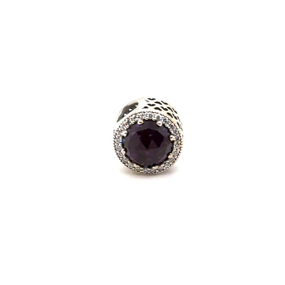 Pandora Purple Radiant Hearts Charm Sterling Silver S925 ALE 791725NRP
